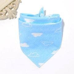 SYGA 2 Pcs Baby Feeding Bibs Triangular Cotton Bibs Apron Bibs Adjustable Closure for Infant Toddler 0 to 3 Years Baby - Pack Of 2 (WhiteCloud)