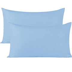 safhome Soft Pillow Covers 20 x 32 Inches - 100% Egyptian Cotton 400 Thread Count Set of 2 Pillow Cover Set Envelope Closure Hotel Quality Pillowcase - Aqua Blue