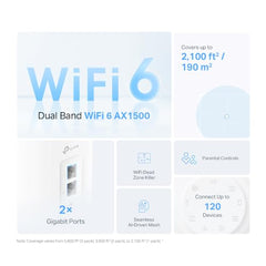 TP-Link Deco X10 AX1500 Whole Home Dual-Band Mesh Wi-Fi 6 System, AI-Driven, Coverage up to 3900ft²,Connect up to 120 Devices,Ideal for Gaming&4K, Alexa and Google Home Compatible, Pack of 2