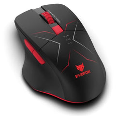 EvoFox Shadow X Pro Wireless Gaming Mouse Tri-Mode Rechargeable | BT, USB 2.4G & Wired, S203 Sensor, 1000Hz Polling Rate, 6400 DPI, RGB Lighting, 6 Programmable Buttons, Software Support