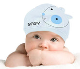 SYGA Newborn Baby Cap Small Rabbit Design Cotton Knitted Baby Cap Blue for 0-12 Months