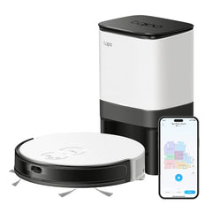 Tapo TP-Link RV20 Mop Plus MagSlim LiDAR + Gyroscope Navigation Robot Vacuum & Mop+ Smart Auto-Empty Dock, 4-Level 2700Pa Suction, Google Assistant & Alexa Compatible | Spotless Cleaning 4-in-1