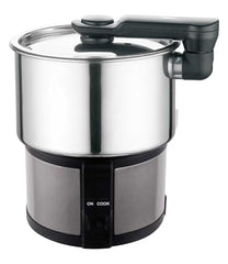 ITALIA Premium Electric 600W Multi Kettle 1.2L with Stainless Steel Body, Egg Rack, Grill Rack, 3 Heating Modes & Rapid Boil Technology, Boiling Water, Tea, Coffee, Oats, Noodle, Soup, Black
