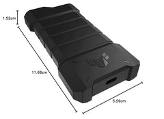 ASUS TUF Gaming A2- USB-C 3.2 Gen 2x2 Portable SSD Enclosure, Dual M.2 NVMe PCIe and SATA, MIL-STD-810H Drop Resistance, IP68 Water and dust Resistance, Aluminum Alloy Chassis and a Thermal pad