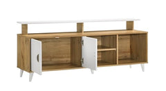 DeckUp Capella Engineered Wood TV Unit (Wotan Oak & White, Matte Finish)