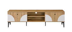 DeckUp Stella Engineered Wood TV Unit (Wotan Oak & White, Matte Finish)