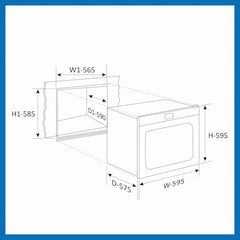 Glen Built in Oven Motorised Rotisserie Turbo Fan 78Ltr with Multi-function (660 MRT BL)