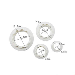 SYGA 4 Pcs Two Side Round Cookie Cutters,Biscuit Cutters and Fondant Cake Cutters