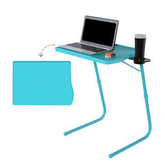 TABLE MAGIC- BADE Multipurpose Laptop Table Mat Finish - Adjustable, Foldable, Portable, Engineered Wood Top with Footrest, Top Size 60 * 45cm (X-Large, Midnight Black)