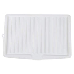 Syga Premium Durable Plastic Dish Drainer, Plate and Cutlery Rack with Drip Tray, Sink Drying Rack, Space Saving Worktop Drainer Tray, Draining Board 45cm*31.5cm (White)