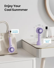 Gaiatop Mini Portable Fan, Powerful Hand Fan Cute Design 3 Speed Personal Small Desk Fan With Base, Lightweight Rechargeable Usb Handheld Fan For Girl, Women, Men, Indoor, Outdoor, 15 Cm, Pink