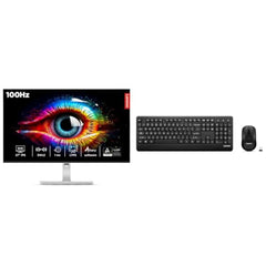 Lenovo L-Series 27 inch (68.5cm) QHD IPS Monitor| 100Hz, 1ms, FreeSync, 99% sRGB, 90% DCI-P3, 3Wx2 Speakers, 2X HDMI 2.1, 1x DP 1.4, Tilt, Swivel, Pivot Height Adjust Stand, Grey, L27q-4A