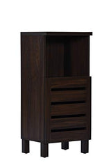 DeckUp Uniti Engineered Wood Bedside Table and End Table (Dark Wenge, Matte Finish)