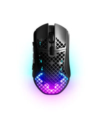 SteelSeries Aerox 3 Wireless Gen 2 - Ultralight 68g Gaming Mouse, 4K Polling, 26K DPI Optical Sensor, 200 Hours Battery Life, IP54, 80 Million Clicks, RGB, Pure PTFE Gliding Feet, Shadow