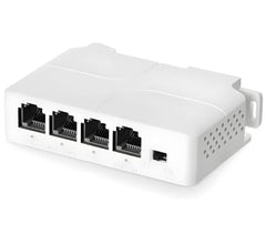 BUYFLUX PoE Switch 5 Port, 1 in 4 Out Extender, Repeater Support IEEE802.3af/at/bt Powered 90W, 100Mbps Ethernet Passthrough Switch, Extend 250m(328ft), Wall and Din-Rail Mount (POE Extender 1 X 4)