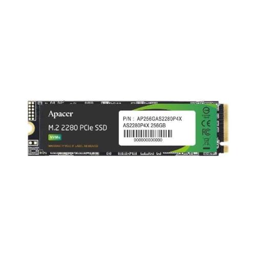 Apacer SSD 256GB M.2 PCIe Gen3 x 4 NVMe Max Read Speed 2100MB/s Max Write Speed 1300MB/s AS2280P4X AP256GAS2280P4X-1
