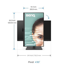 BenQ GW2790T 27" (68.58 cm)1300:1 CR 1920x1080 FHD IPS Monitor| 100Hz| 99% sRGB| Height Adjustable|Ergo Design|VESA MediaSync| Dual HDMI| DP Port| Speakers| Eye-careU| Eyesafe| LBL+|Wall Mount (Black)