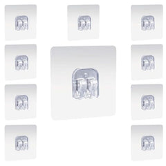 Shivstor 15 Pack Self Adhesive WallHook Heavy DutyHook for Hanging Without Drilling Transparent Nail Free StickyHook Strong Wall Hanger Set of 15 FlowerHook for Kitchen Bathroom Home Storage