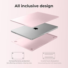 EooCoo Case for MacBook Air 15 inch M5 M4 M3 M2 2026-2023, Sparkly Clear