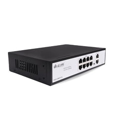 dr.com® 10 Port PoE Switch with 8 PoE Ports and 2 Gigabit Uplink Ports 10/100/1000 Mbps 120W Power IEEE 802.3af/at for CCTV IP Camera Network Switch Plug and Play Metal Body Black