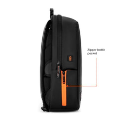 Nasher Miles Madison Passenger Workpack 22 Liters Water Resistant, Padded, Premium Reversed Polyester Black Yellow Laptop Backpack | USB charging| Unisex | Ideal For Office (Black & Yellow)