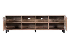 DeckUp Soneva Engineered Wood TV Unit (Wotan Oak & White, Matte Finish)