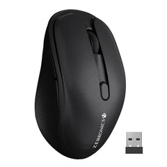 ZEBRONICS Charm Rechargeable Wireless Mouse, Dual Mode (2.4GHz + BT), Dual Bluetooth, Upto 1600 DPI, Silent Operation, 6 Buttons, Comfortable & Ergonomic, for Mac | Laptop | Computer (Metallic Grey)