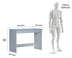 DeckUp Eden Home Engineered Wood Study Table and Office Desk (White, Matte Finish)