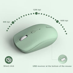 Wireless Keyboard and Mouse Combo, Full-Sized Wireless Keyboard and Adjustable DPI Mouse, 2.4GHz USB Receiver, Keyboard and Mouse for PC, Windows, Desktop, Laptop (Orange-B)