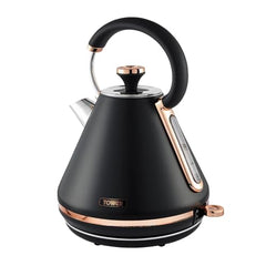 Tower Electric Kettle 1.7L Metal Body Auto Shut-Off 360° Base Blue | 1.7L capacity, 1350W rapid boil, full metal body, auto shut-off and boil-dry protection, 360-degree swivel power base