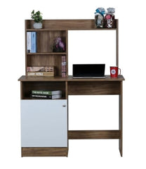 DeckUp Zeus Engineered Wood Study Table and Office Desk (Wotan Oak & White)