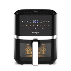Milton Rapid Digital Air Fryer 4.2L|1450W|360° High Speed Air Circulation|Up to 90% Less Oil Usage|8 Preset Menus|Touch Control Panel & Digital Display|Auto Shut-Off|1 Year Warranty (Black)