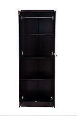 DeckUp Plank Cove 2-Door Engineered Wood Wardrobe with Mirror (Wotan Oak and White, Matte Finish)