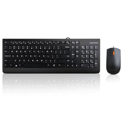 Lenovo 305 USB-C Wired Keyboard & Mouse Combo, Black, Spill-Resistant, Narrow Border, Adjustable Tilt, Full-Size Keyboard & Mouse, Compatible with Laptop, PC, Tablet, USB-C Connectivity Gaming Office