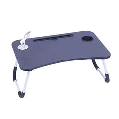 AIA Enterprise USB Laptop Table for Bed,Foldable Study Desk, with Drawer, LED Light, Fan, Tpye C Cable, Work from Home Stand, Online Classes