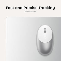 SATECHI M1 Wireless Bluetooth Mouse, USB-C Rechargeable, Compact, Silver