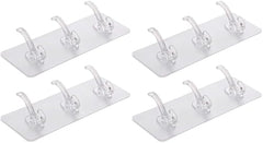 Shivstor 15 Pack Self Adhesive WallHook Heavy DutyHook for Hanging Without Drilling Transparent Nail Free StickyHook Strong Wall Hanger Set of 15 FlowerHook for Kitchen Bathroom Home Storage