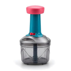 iKAN Manual Hand Press Push Chopper with 3 Blades for Effortless Chopping Vegetables & Fruits (Assorted, 700 ml, Plastic)