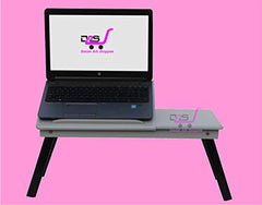 Dream Arts Shoppee Laptop Table Adjustable Foldable with one Drawer (Black)