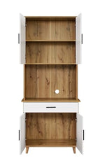 DeckUp Haven Kitchen Cabinet (Wotan Oak & White, Matte Finish)