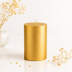 C Lal & Sons Silver Pillar Candle 2x2 Inch | Long Burning Decorative Wax Candle | 20H Burn Time | Unscented Candle for Home Décor, Wedding Decoration, Prayer, Meditation, Festivals & Romantic Ambience