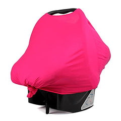 MOMISY Car Seat Canopy Nursing Scarf Poncho Multi-Use Cover, Shopping Cart Cover, Stroller Cover, Infinity Scarf 360° Privacy Breastfeeding Protection, Baby Shower Gifts- Pink