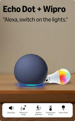 Amazon Echo Dot (5th Gen), smart speaker with Alexa+, vibrant sound, motion detection, temperature sensor, bluetooth, Blue