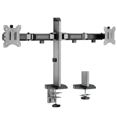 Artikel Double Monitor Desk Mount | Adjustable Heavy Duty Monitor Arms | VESA Mount with C Clamp & Grommet Mounting Base | Computer Monitor Stand for Screen up to 27 inch | Table Mounted | Black