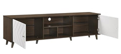 DeckUp Soneva Engineered Wood TV Unit (Wotan Oak & White, Matte Finish)