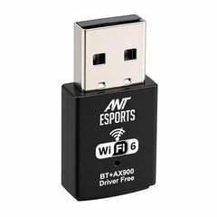 Ant Esports AE900X SmartChoice Dual Band WiFi 6 USB Dongle with Bluetooth 5.4, 900Mbps Speed (2.4GHz + 5GHz), MU-MIMO, Plug & Play, WPA3 Security, Hotspot Mode, Windows Compatible