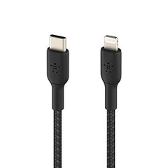 Belkin Apple Certified Braided Lightning to USB-C Charge and Sync Cable, USB Cable, 6.6 Feet / 2M, Black