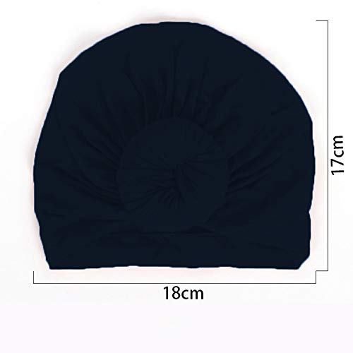 SYGA Unisex Cotton Turban Hat (Pack Of 1) (TurbonHeadWrap_Black_Black_S)
