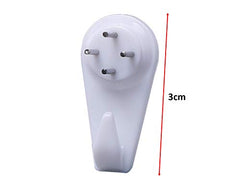 Art Street Hard Plastic 3-Pin Seamless Nail with 2 Spirit Leveler for Photo Frame Wall Picture Frame Hooks Hangers - Set of 25 (White)