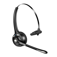 TECKNET Bluetooth Headset, Wireless On-Ear Headphones with Noise Cancelling Microphone, HS004, Black & White